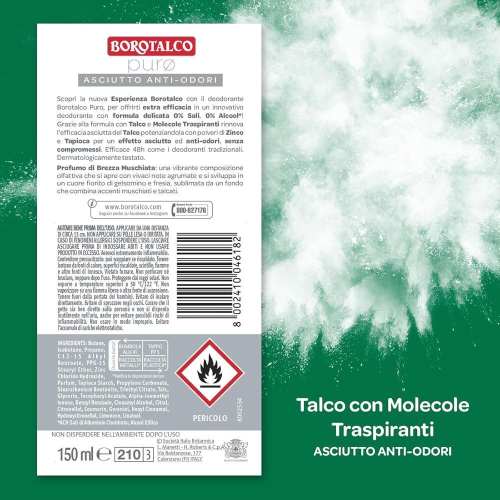 Borotalco Deodorante Puro Brezza Muschiata Spray (150ML)