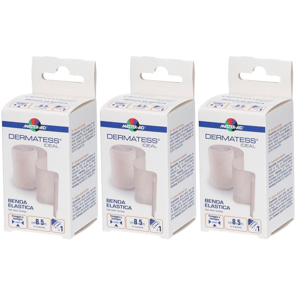 Tre confezioni di bende elastiche "Dermatess Ideal", 8.5cm.