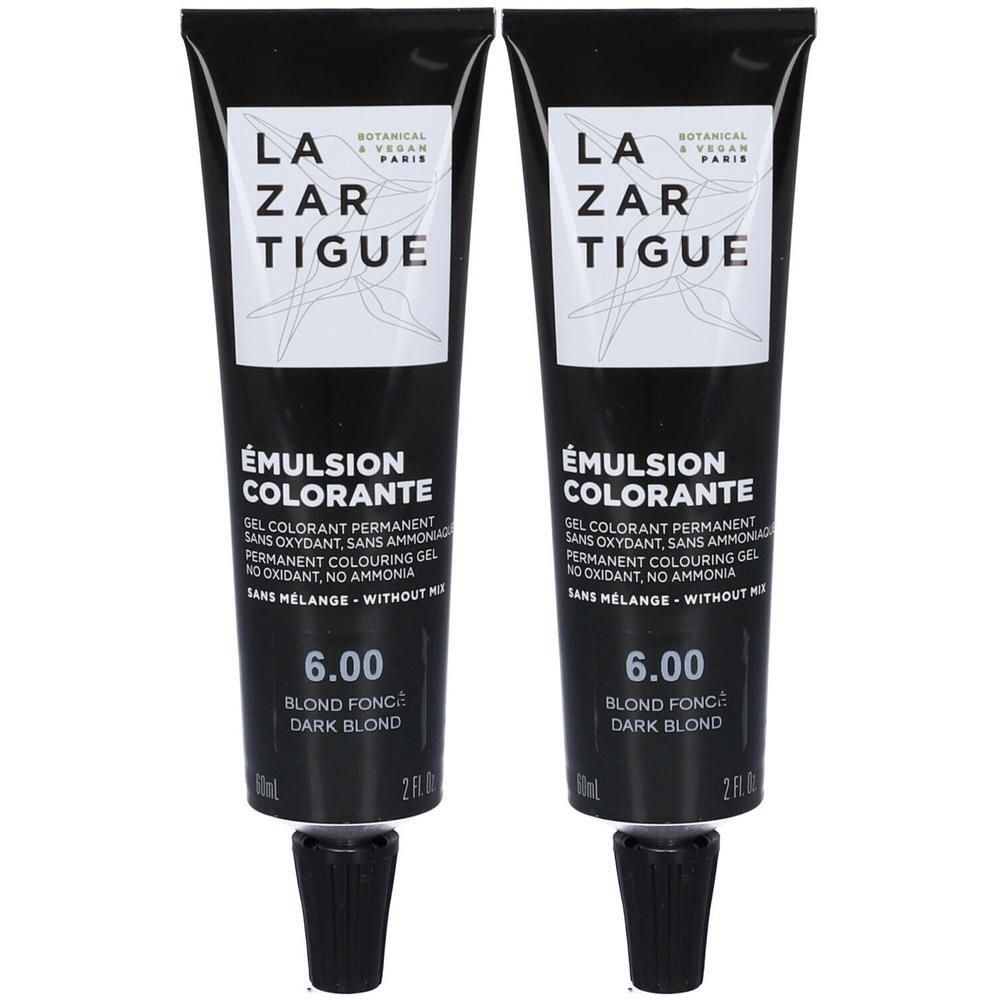 Due tubi Lazartigue Emulsione Colorante 6.00 Biondo Scuro.