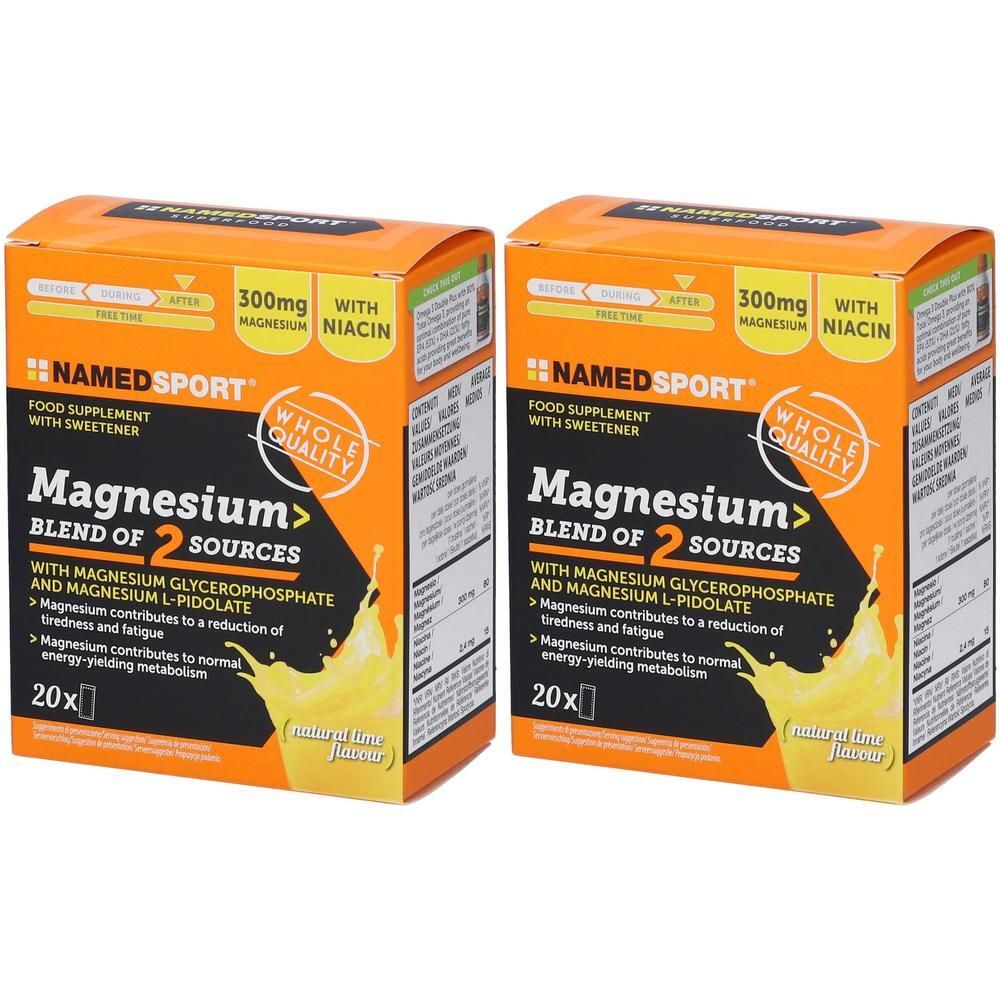 Magnesium Blend of 2 Sources Polvere Orale Gusto Lime