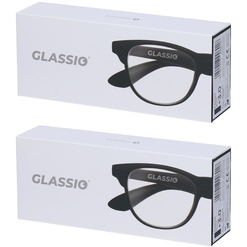 Occhiali da Lettura Glassio Fremont Colore Nero Gradazione +3,0