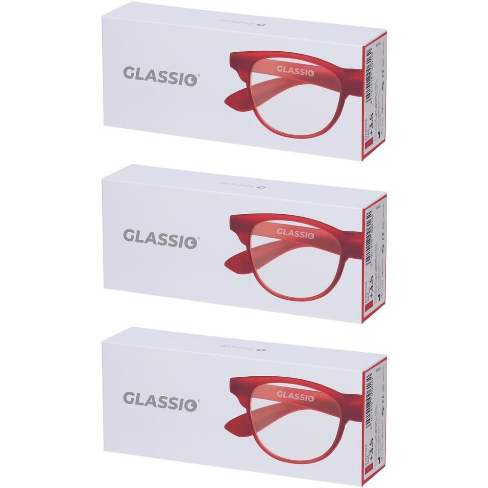 Occhiali da Lettura Glassio Fremont Colore Rosso Gradazione +3,5