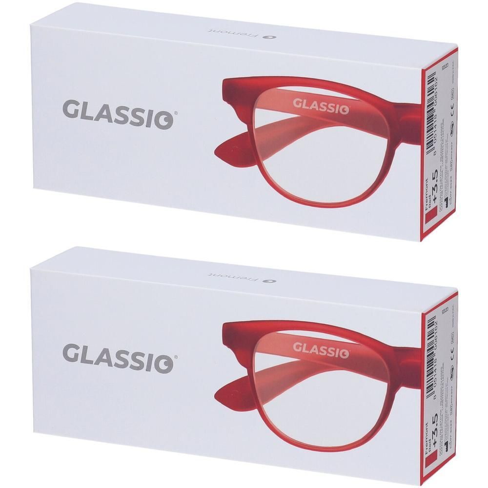 Occhiali da Lettura Glassio Fremont Colore Rosso Gradazione +3,5