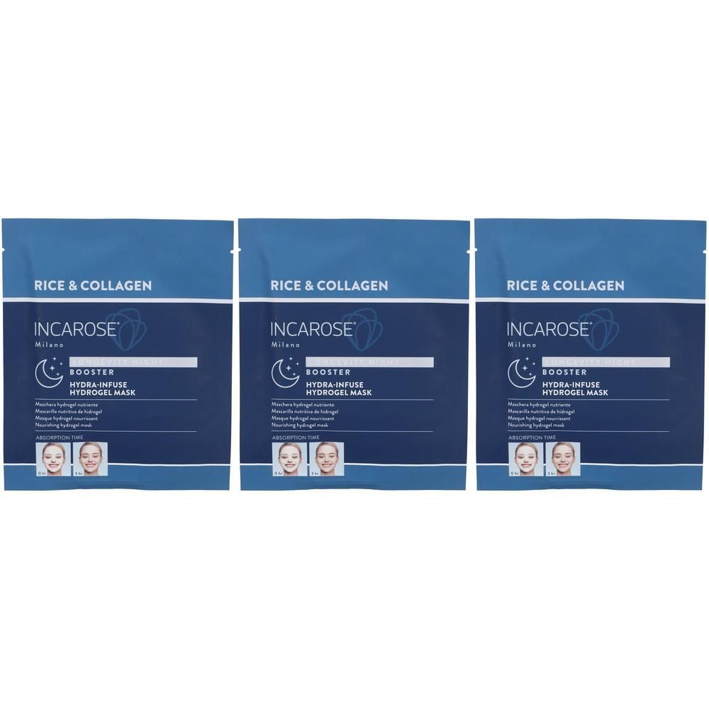 Incarose Longevity Night Booster Maschera Hydrogel Nutriente Riso Collagene