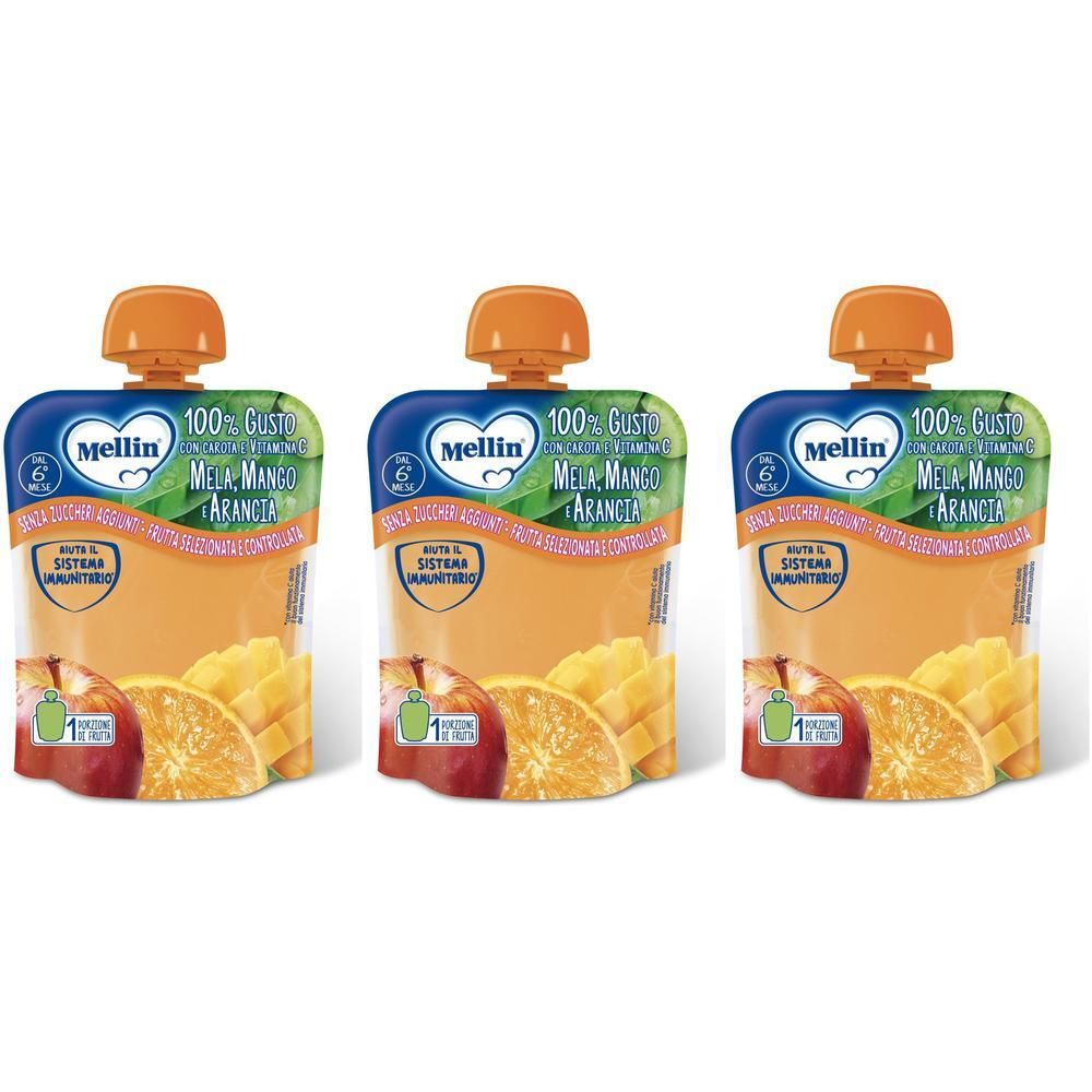 Mellin Pouch Arancia Mango 90G