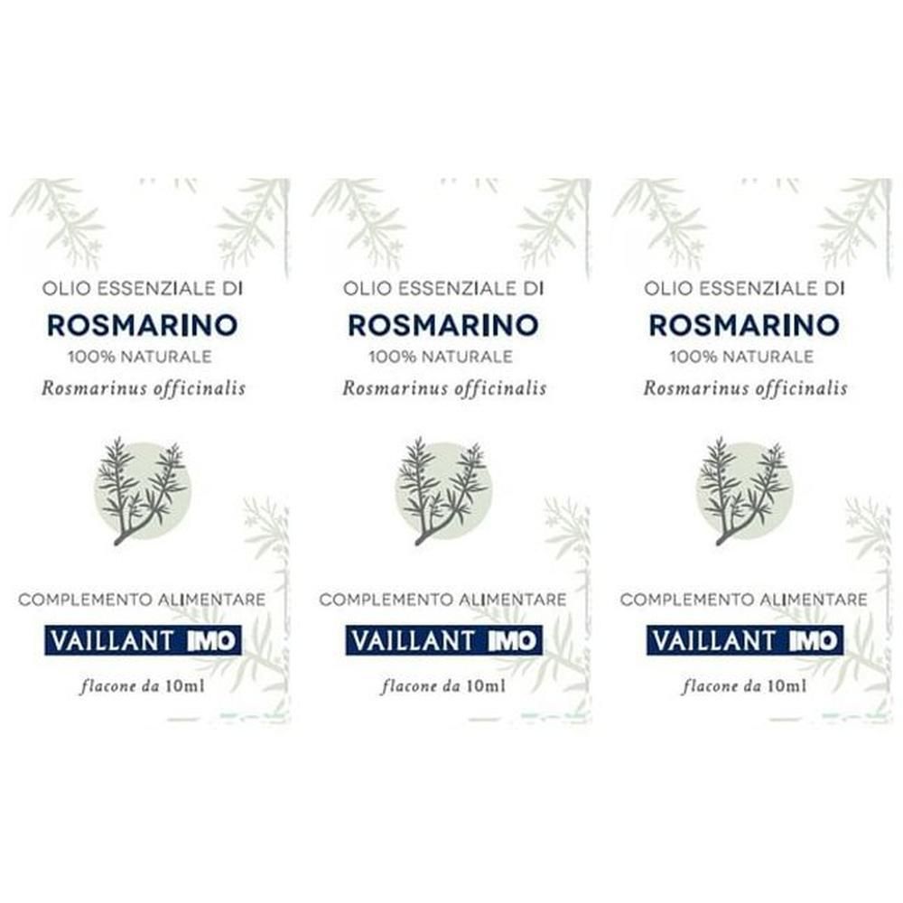 Tre confezioni di olio essenziale di rosmarino, 100% naturale, flacone da 10ml.
