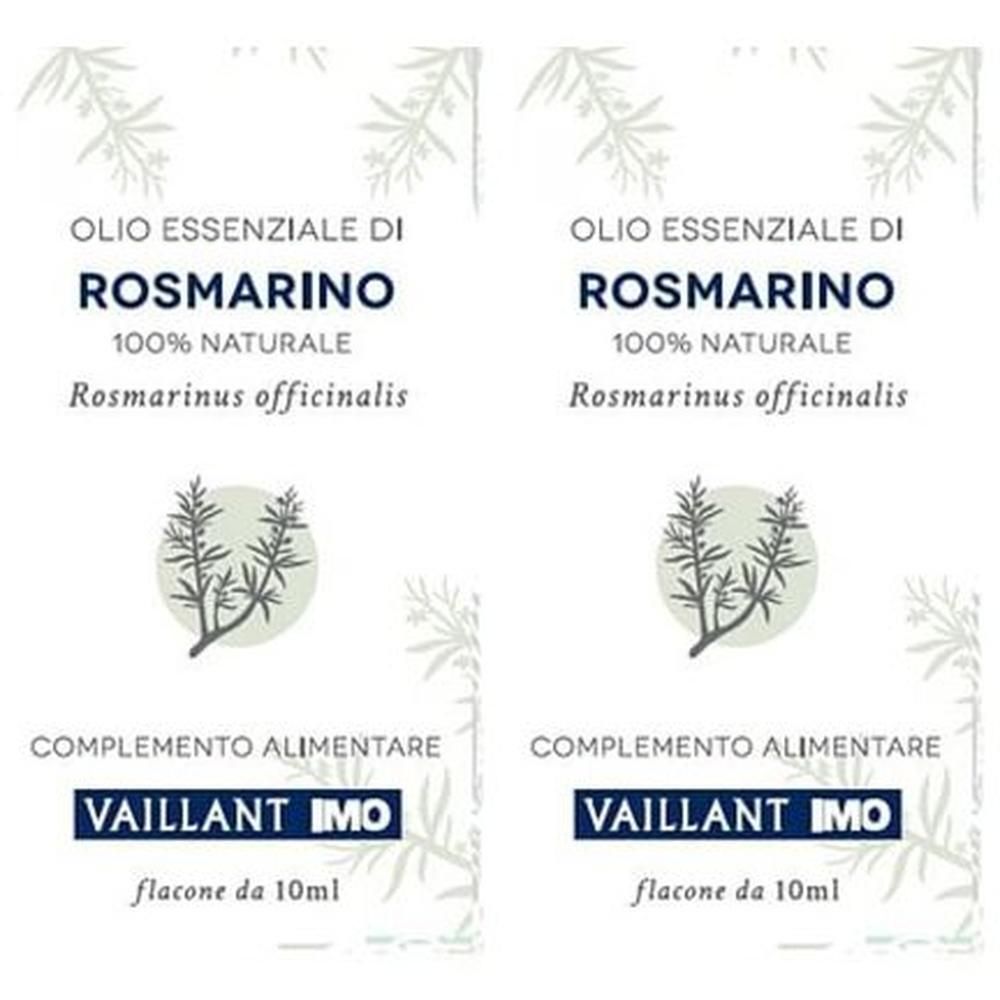Due confezioni di olio essenziale di rosmarino Vaillant IMO, 100% naturale, flacone da 10ml.