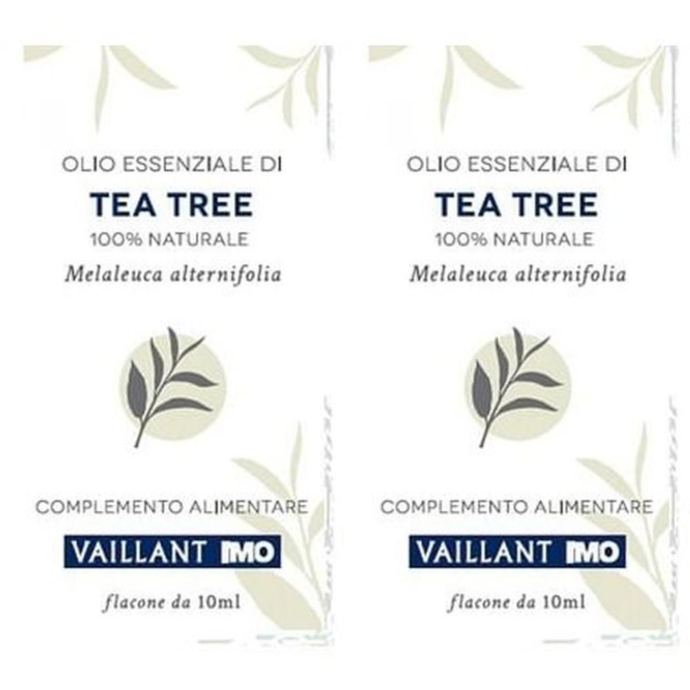 Due flaconi di olio essenziale di Tea Tree, 100% naturale, 10ml.