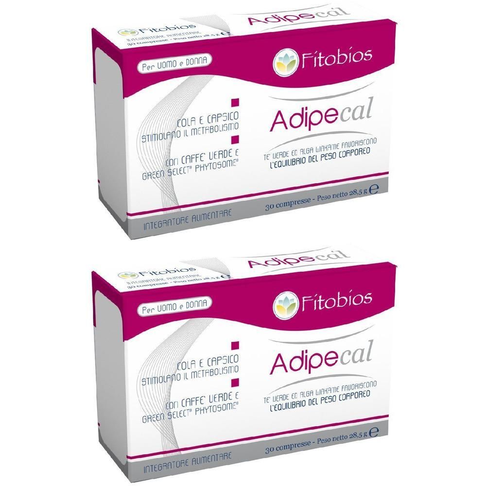 Due confezioni di Fitobios Adipecal, integratore alimentare da 30 compresse.