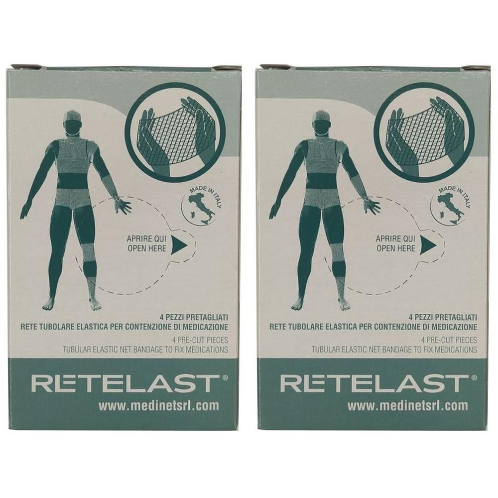 Rete Tubolare Retelast Elastica Pretagliata Bianca Per Braccio O Piede 4 Pezzi