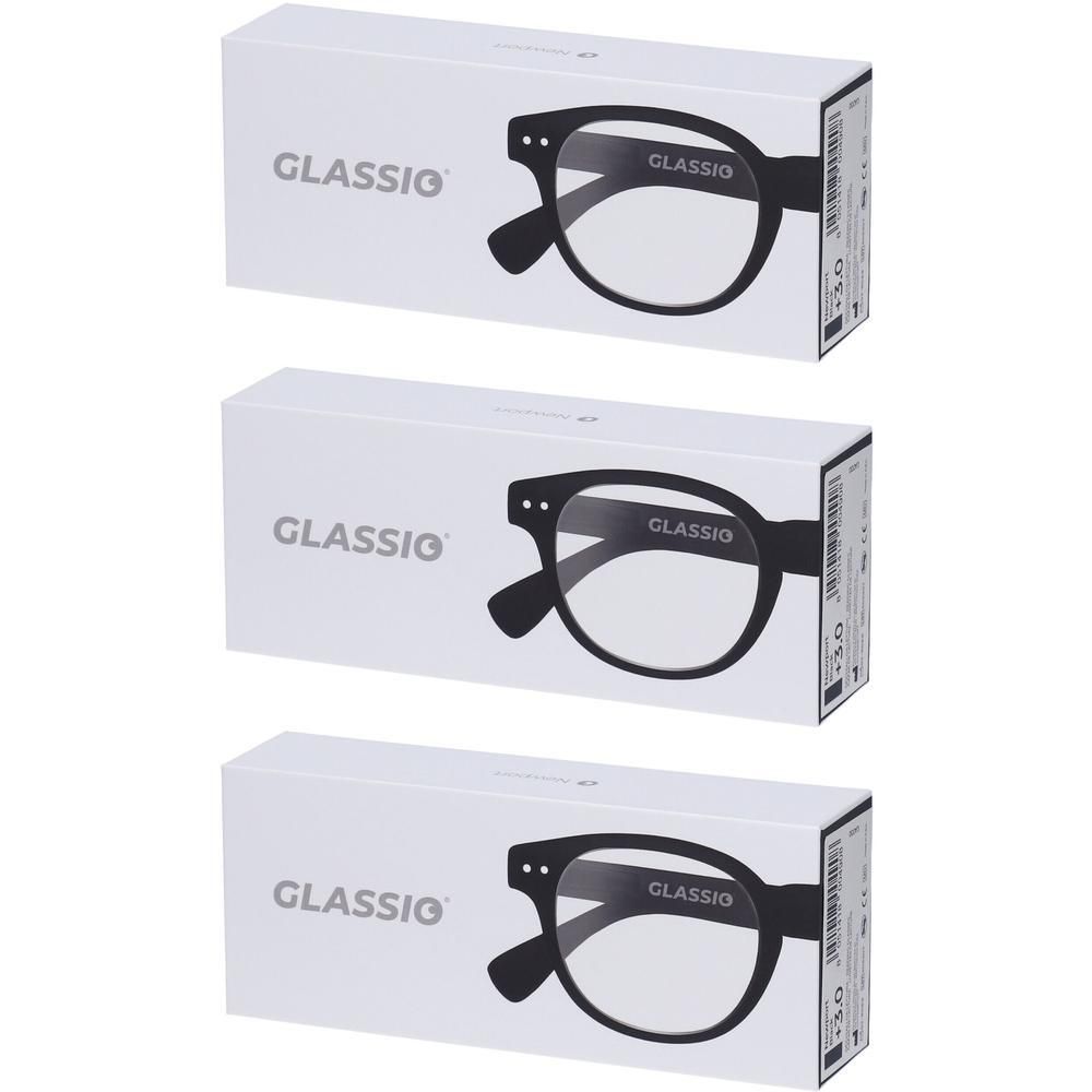 Occhiali da Lettura Glassio Newport Colore Nero Gradazione +3,0