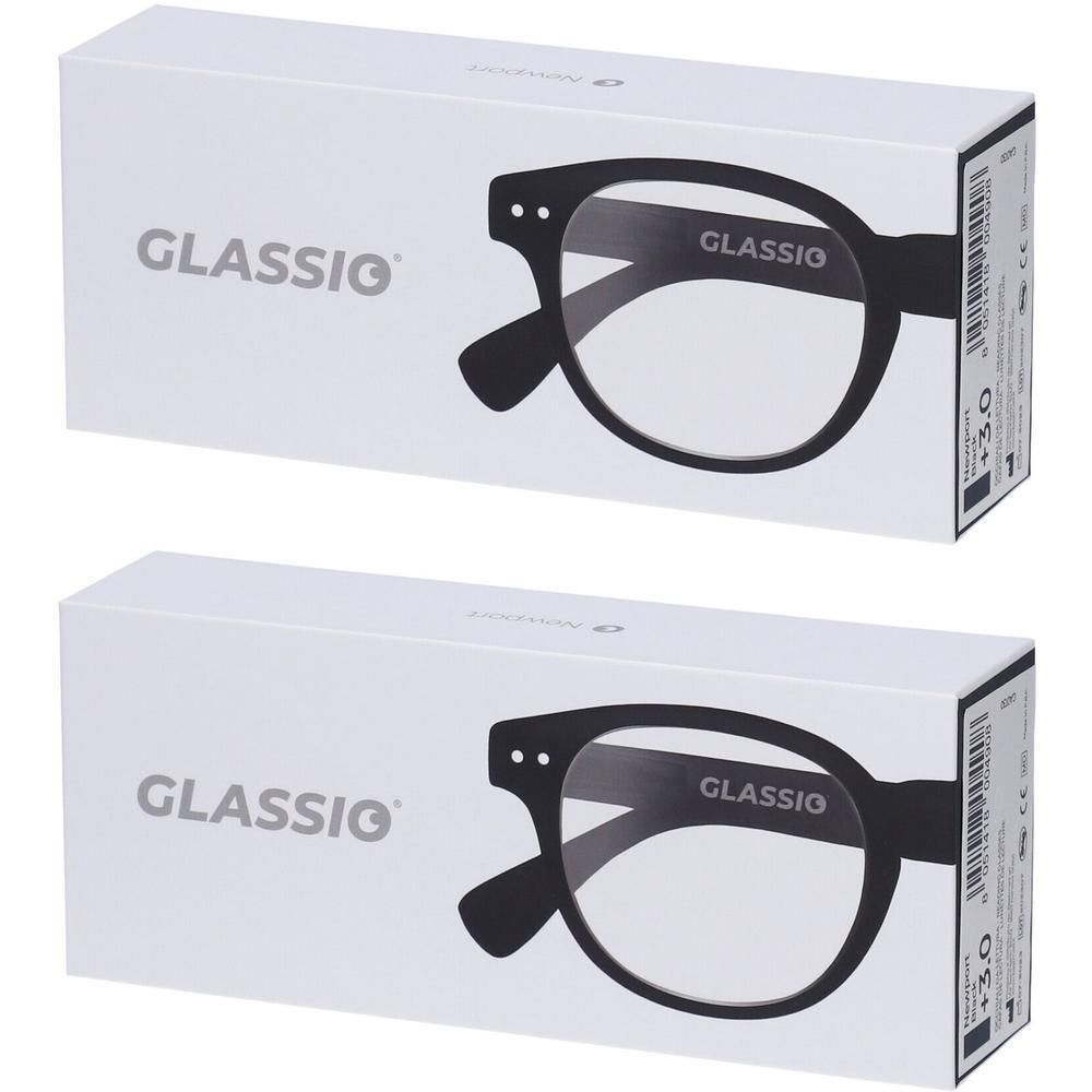 Occhiali da Lettura Glassio Newport Colore Nero Gradazione +3,0