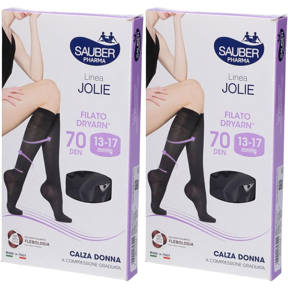 Sauber Calza Jolie Filato Dryarn 70 Nero S/M