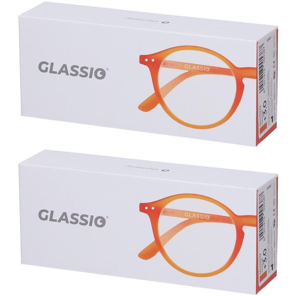 Occhiali da Lettura Glassio Monterey Colore Arancione Gradazione +3,0