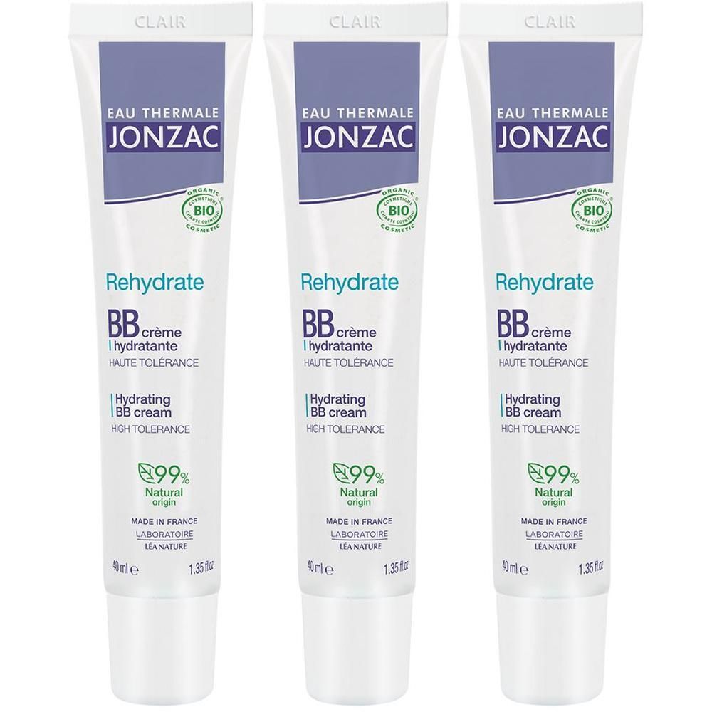 Tre tubetti di BB cream idratante Chiara Eau Thermale Jonzac, 40ml.