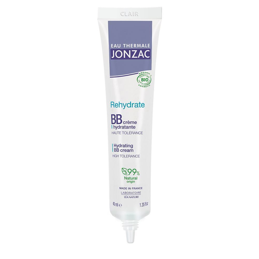 Un tubetto di BB cream idratante Chiara Eau Thermale Jonzac, 40ml, con beccuccio applicatore.