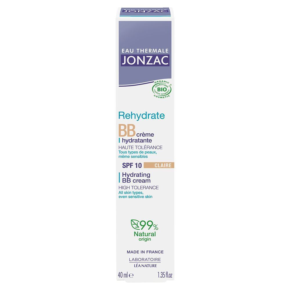 Confezione di BB cream idratante Chiara Eau Thermale Jonzac, 40ml, fronte.