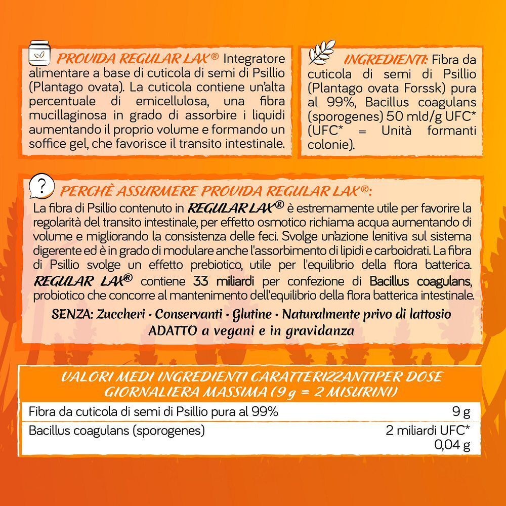 Informazioni su Provida Regular-Lax: ingredienti, benefici e valori nutrizionali.