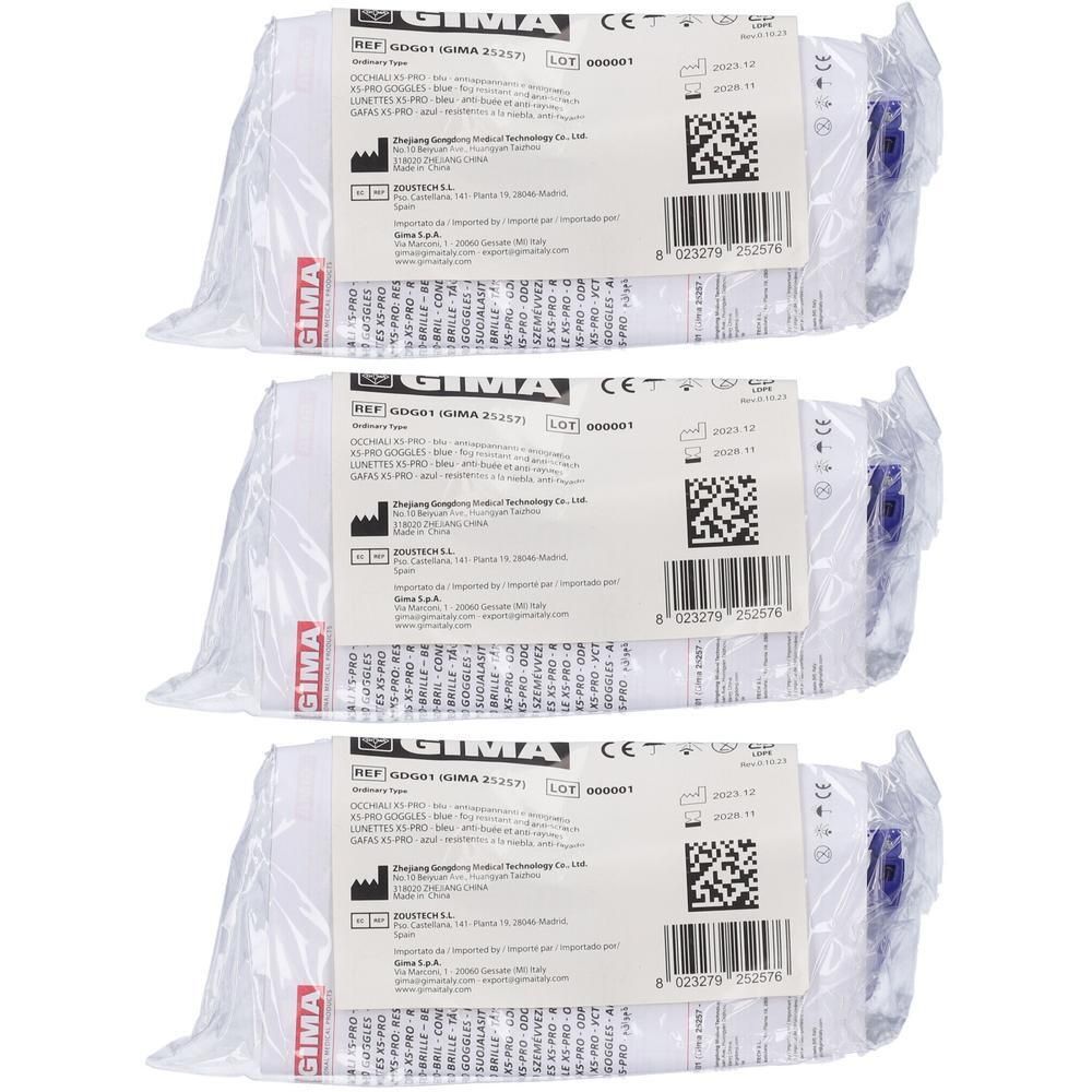 Occhiali X5-Pro Blu Antiappannanti Antigraffio Dpi Classe II