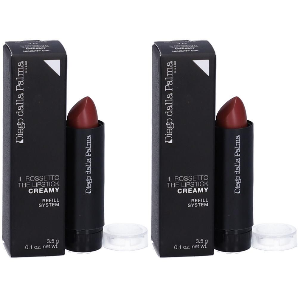 Due rossetti Diego dalla Palma, "Il Rossetto The Lipstick Creamy", rosso-marrone, con confezione.