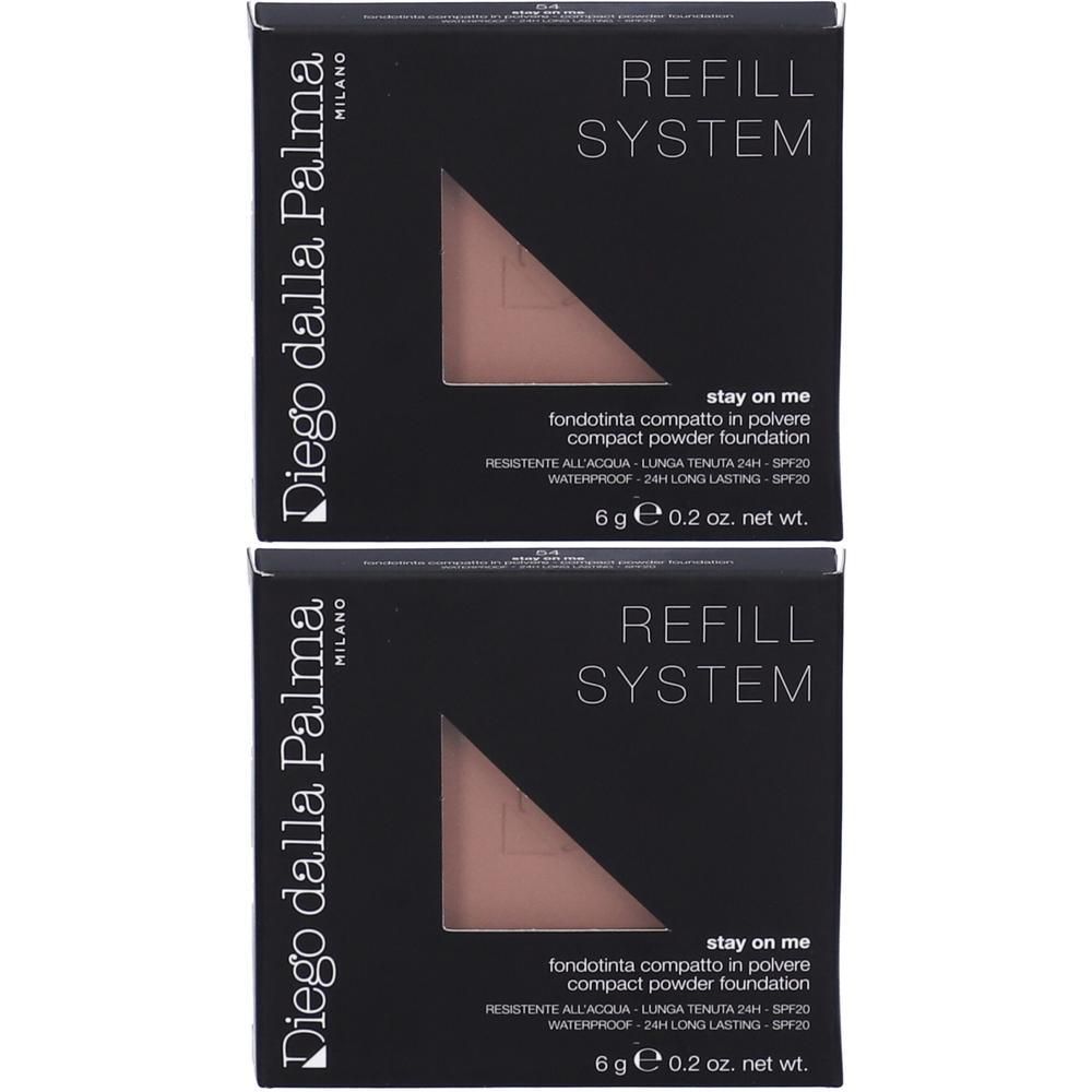 Due scatole di fondotinta compatto Diego dalla Palma Refill System, 6g ciascuna.