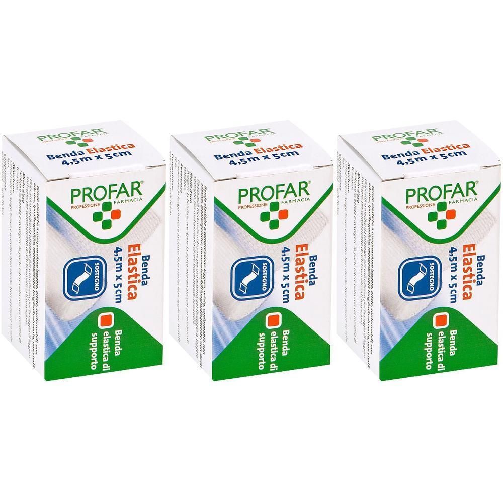 Tre confezioni di Benda Elastica Profar, 4,5m x 5cm.