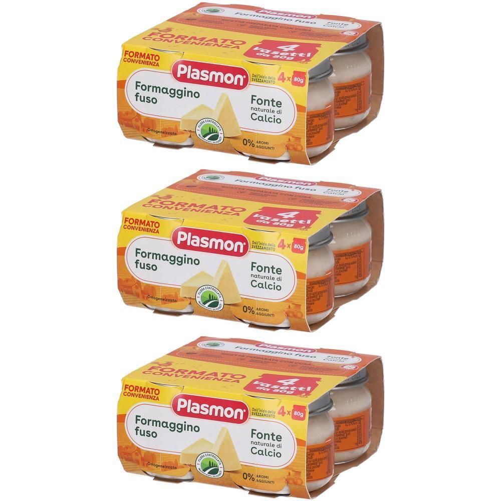 Plasmon Formaggino fuso, confezione da 4 vasetti da 40g.