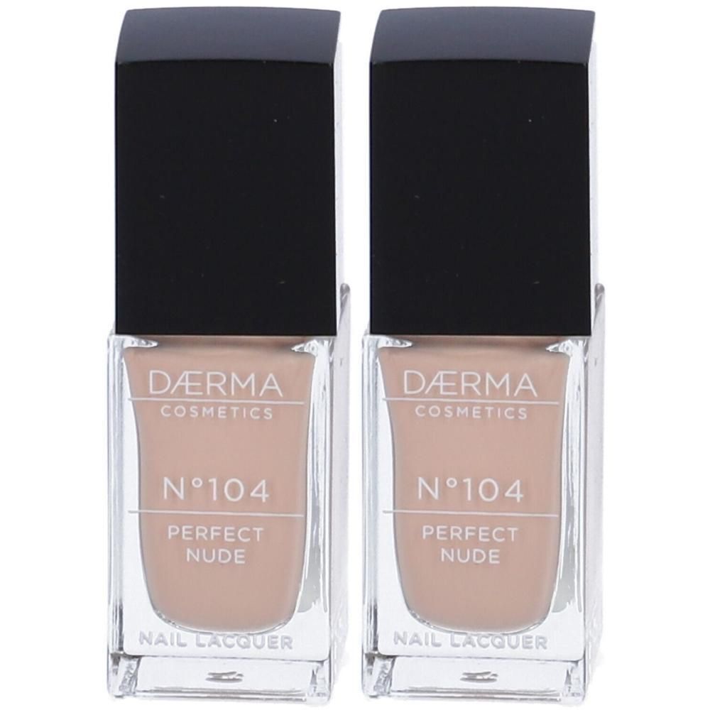 Due flaconi di smalto Derma Cosmetics, colore N°104 Perfect Nude.
