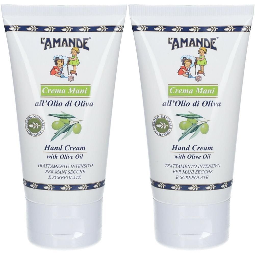 Due tubi di crema mani all'olio di oliva.