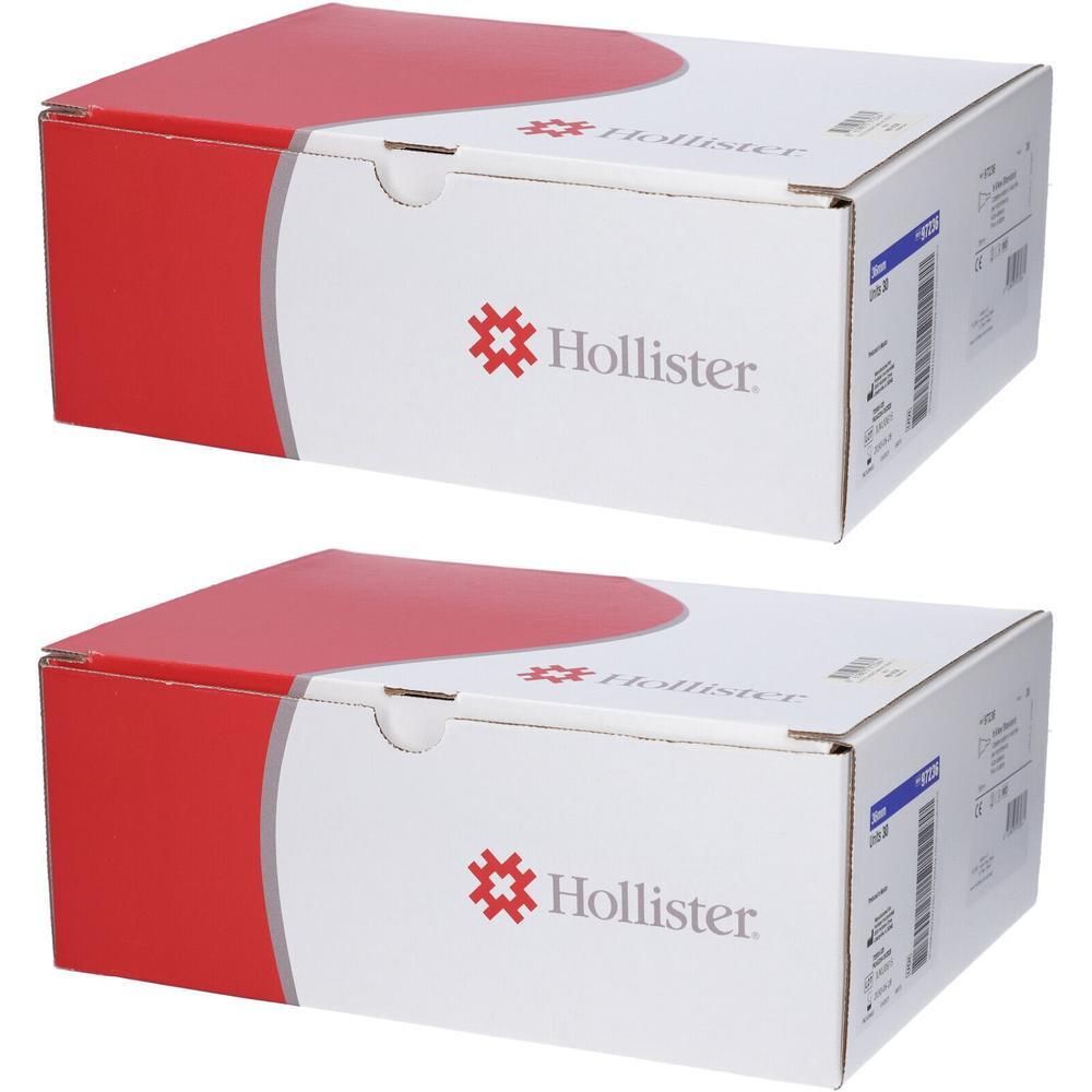 Due scatole con logo Hollister e design rosso. Una sopra, una sotto.
