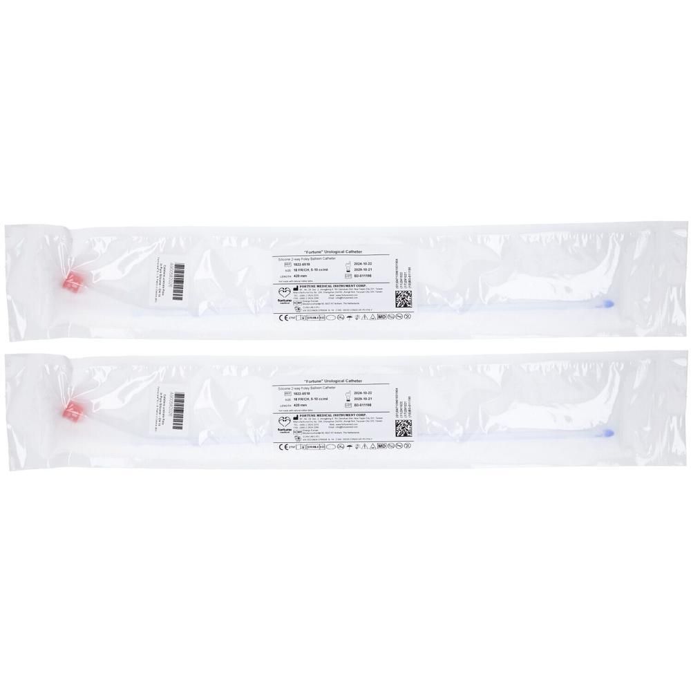 Catetere Uretrale Foley In Puro Silicone Ch18 Due Vie. Punta In Nelaton, Capacita' Del Palloncino 10Ml. Superficie Liscia