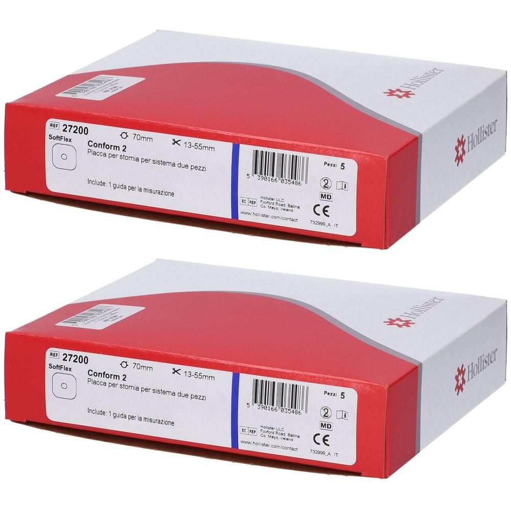 Placca Ileostomia Hollister Conform 2 Con Barriera Protettiva Idrocolloidale Flagia Flottante Foro 70Mm 5 Pezzi