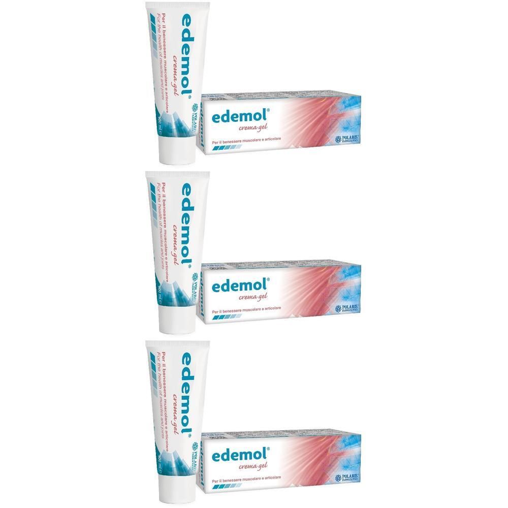 Tre tubi e scatole di Edemol Crema Gel.