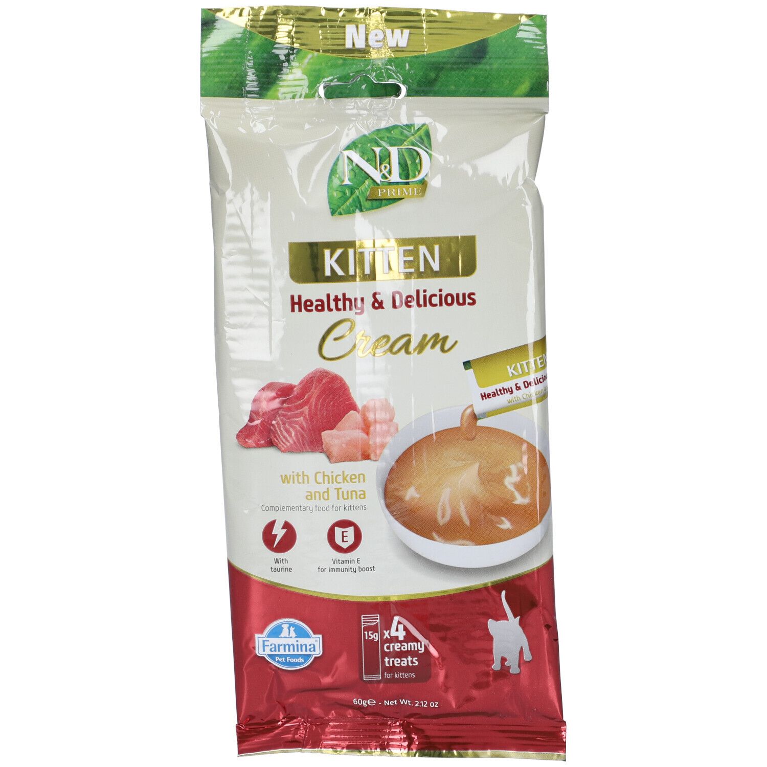 Farmina N&D Prime Kitten Healthy & Delicious Cream con Pollo e Tonno