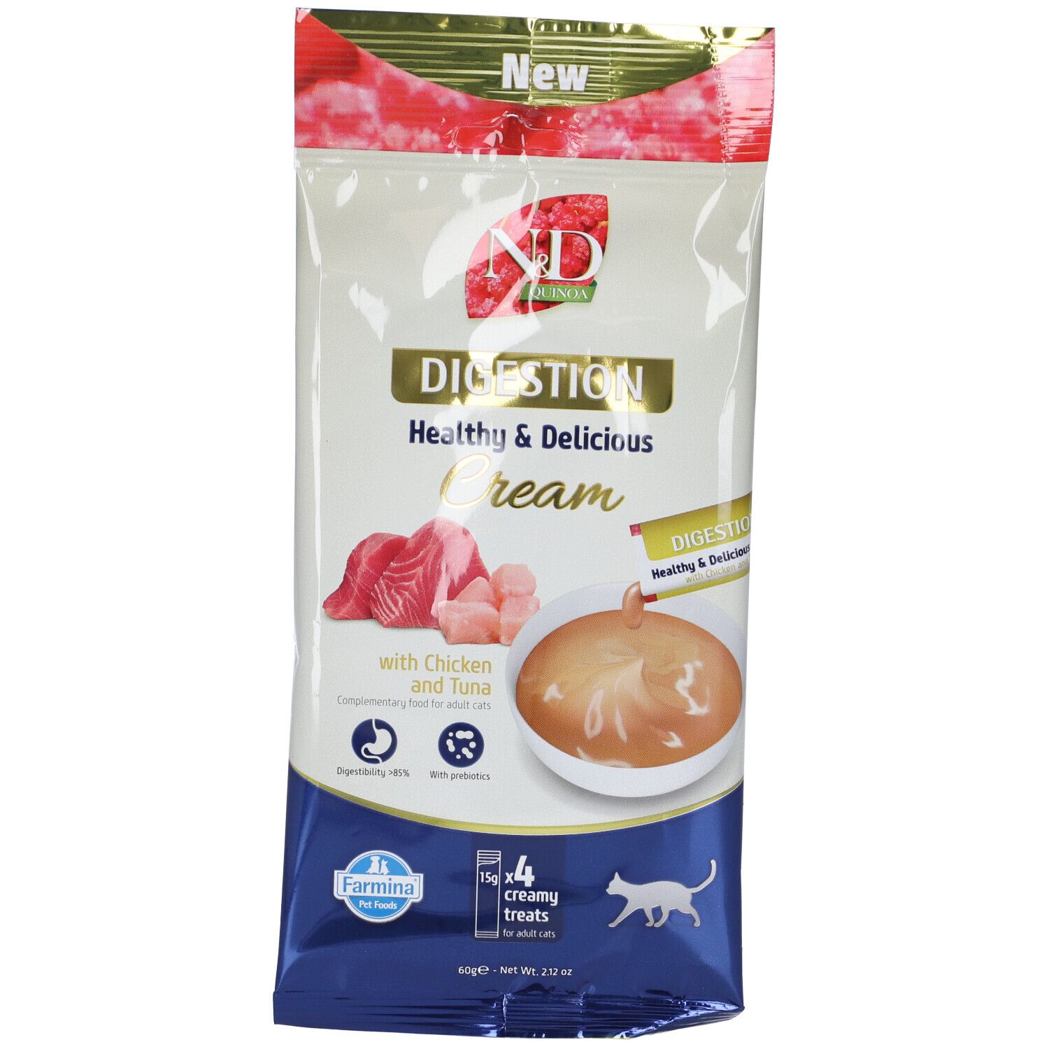 Farmina N&D Quinoa Digestion Healthy & Delicious Cream con Pollo e Tonno