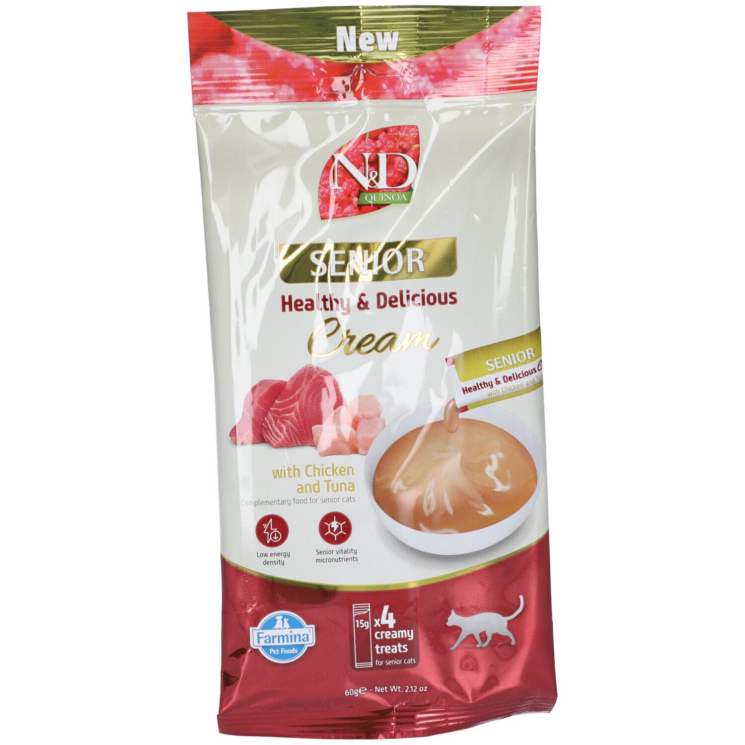 Farmina N&D Quinoa Senior Healthy & Delicious Cream con Pollo e Tonno