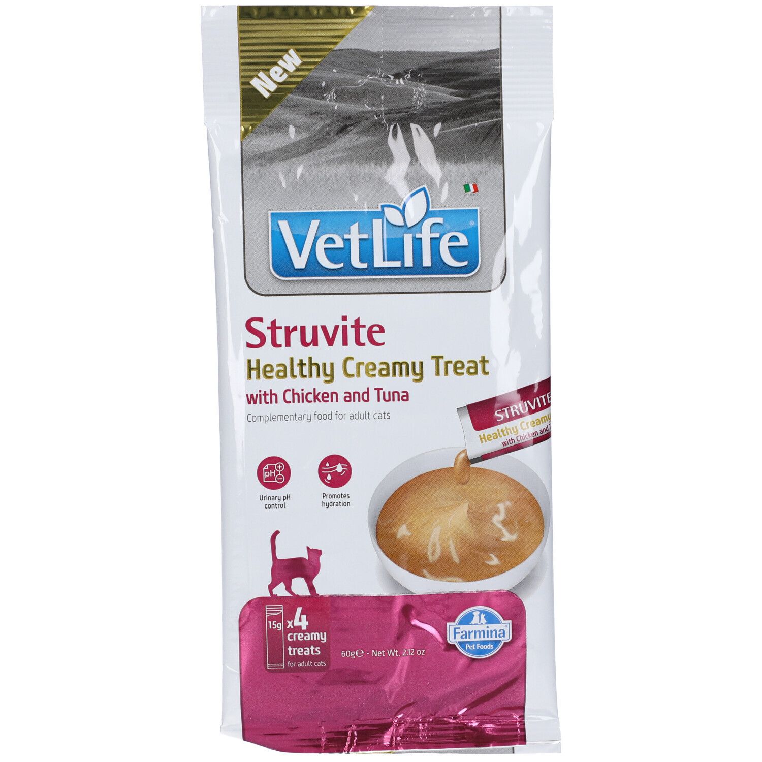 Farmina Vet Life Struvite Healthy Creamy Treat Con Pollo E Tonno 60 G Mangime