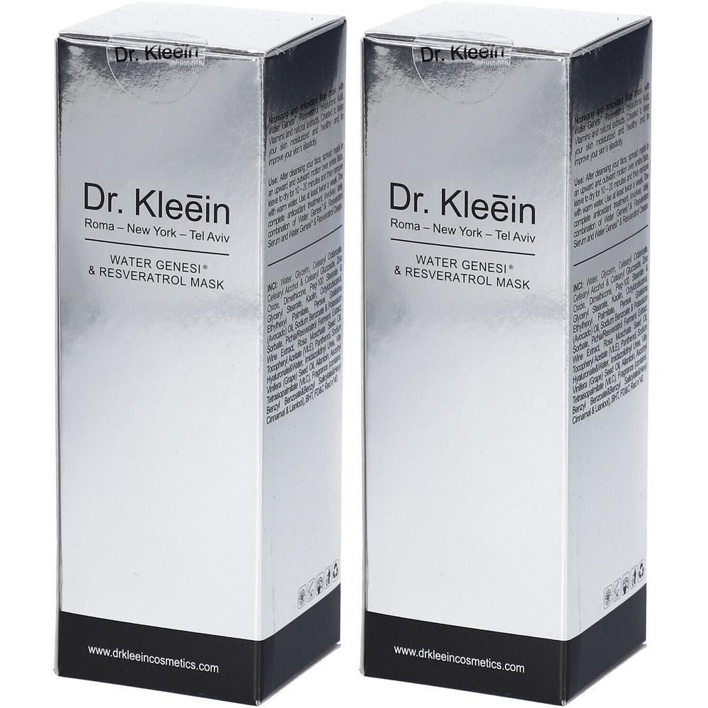 Due confezioni di cosmetici Dr. Kleein WATER GENESI® & RESVERATOL MASK.