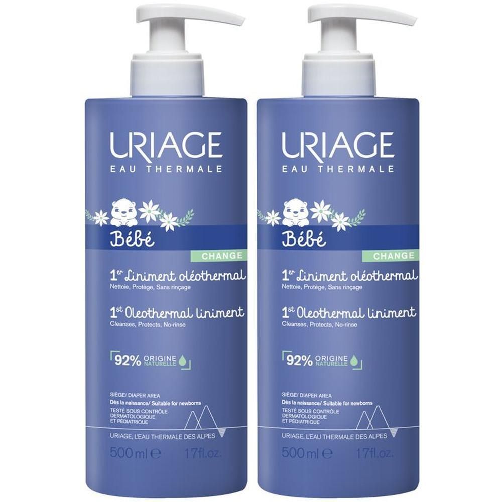 URIAGE BEBE 1° Linimento Oleo-termale detergente senza risciacquo, pannolino, neonati, bambini