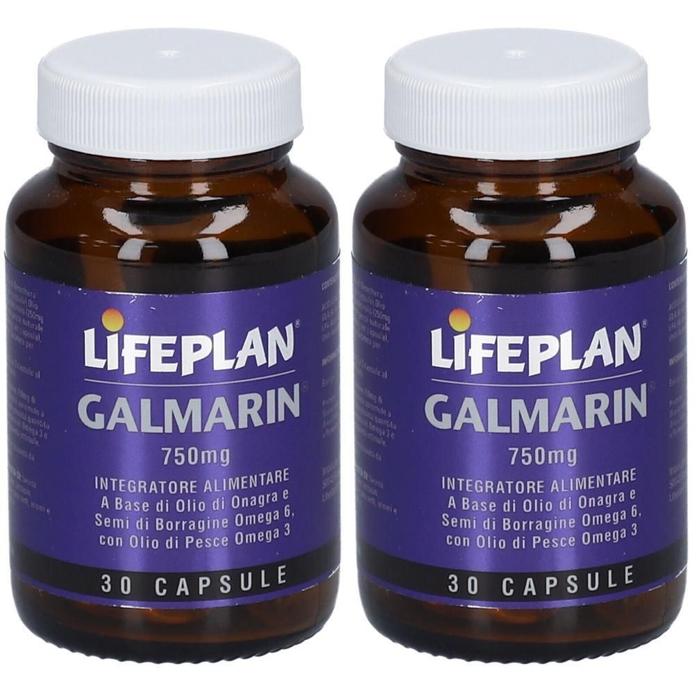 Due flaconi di LIFEPLAN Galmarin, 750mg, 30 capsule per flacone.