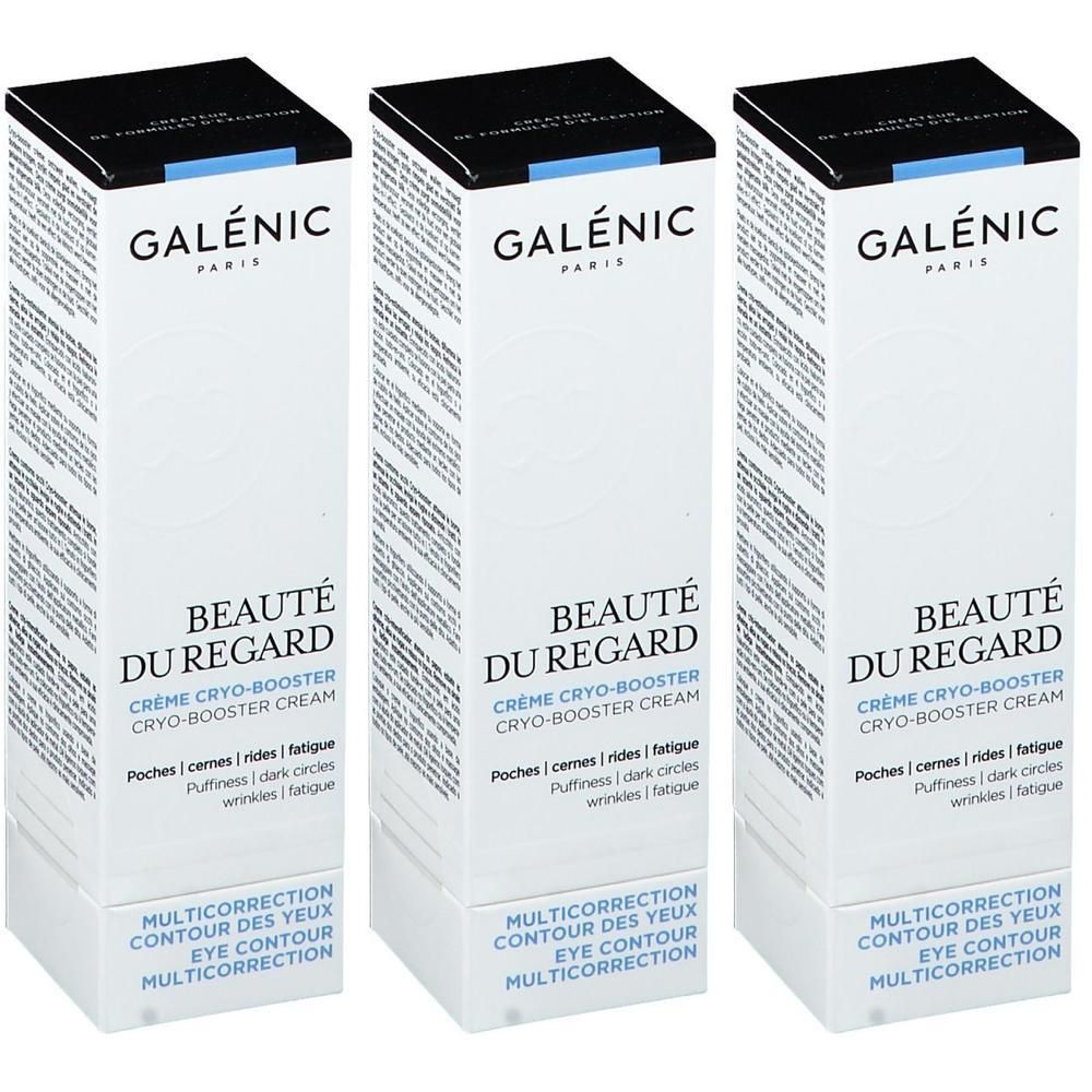 Tre scatole GALÉNIC Beauté Du Regard Crema Cryo-Booster.