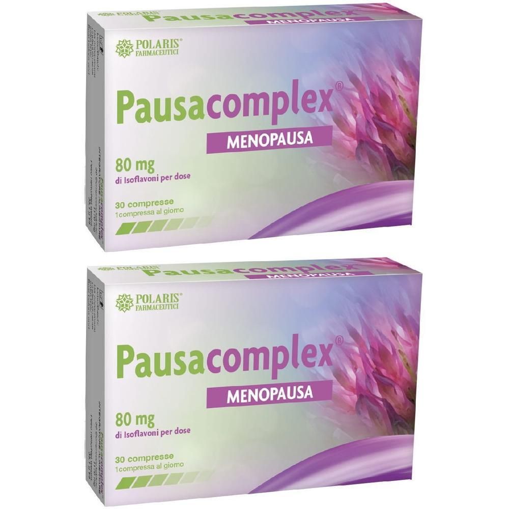 Pausacomplex Menopausa 30 compresse, 80 mg di isoflavoni per dose.