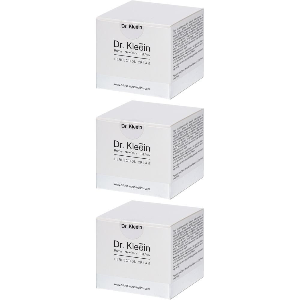 Tre scatole bianche di Dr. Klein Perfection Cream.