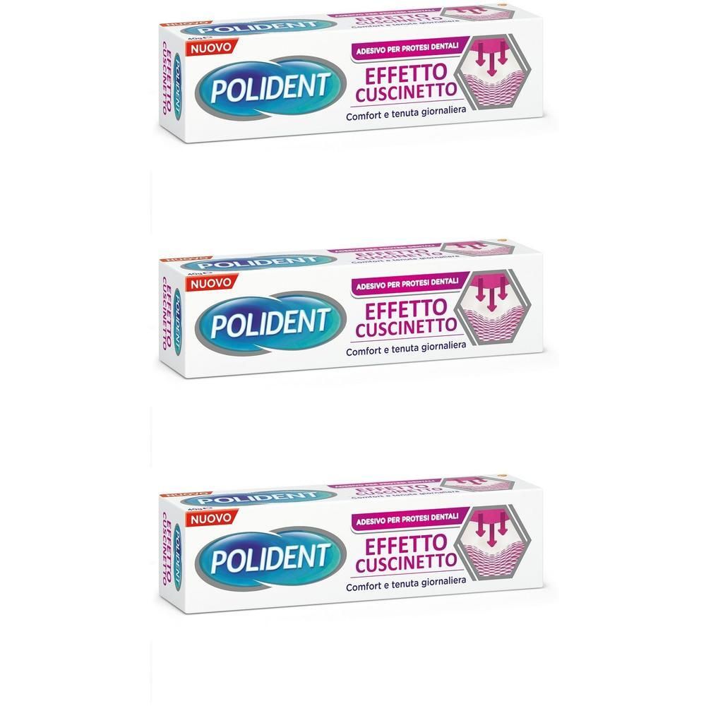 Polident Effetto Cuscinetto, Adesivo per Protesi Dentale