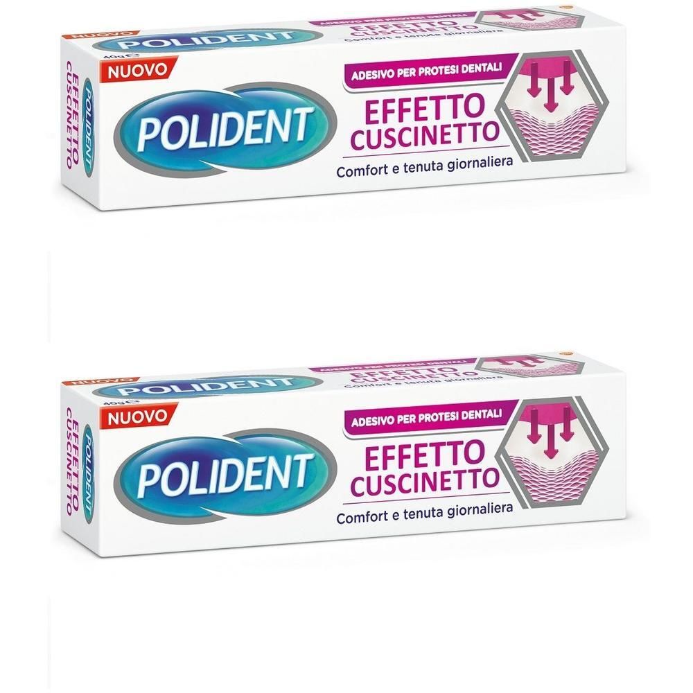 Polident Effetto Cuscinetto, Adesivo per Protesi Dentale