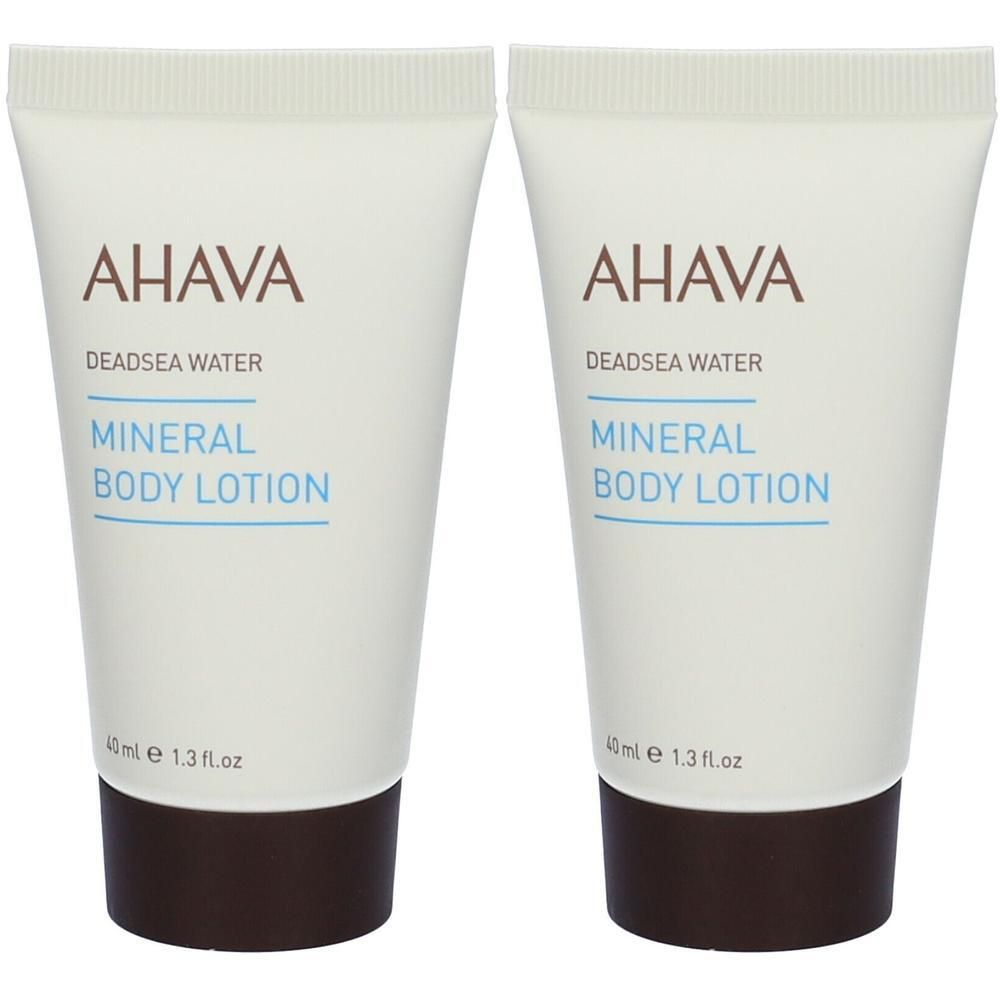 Due flaconi di lozione corpo minerale AHAVA, 40 ml.
