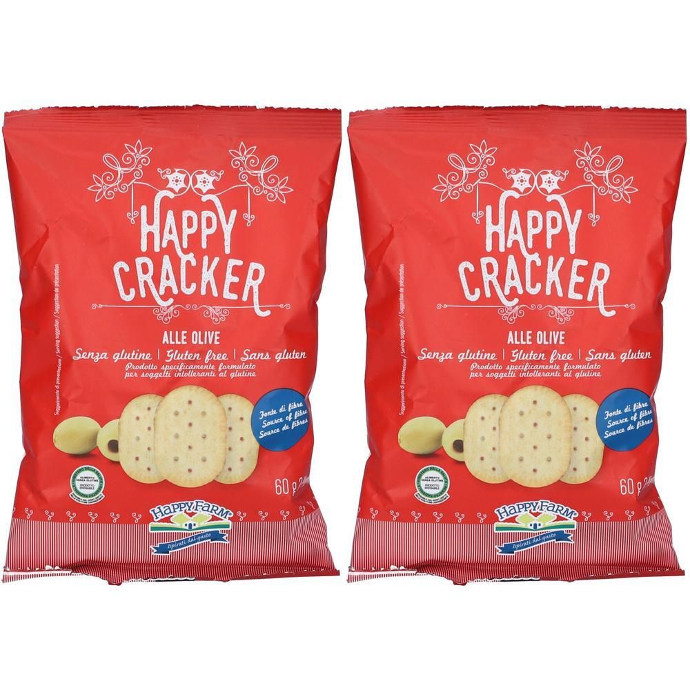 Due confezioni di Happy Cracker alle olive. Senza glutine.