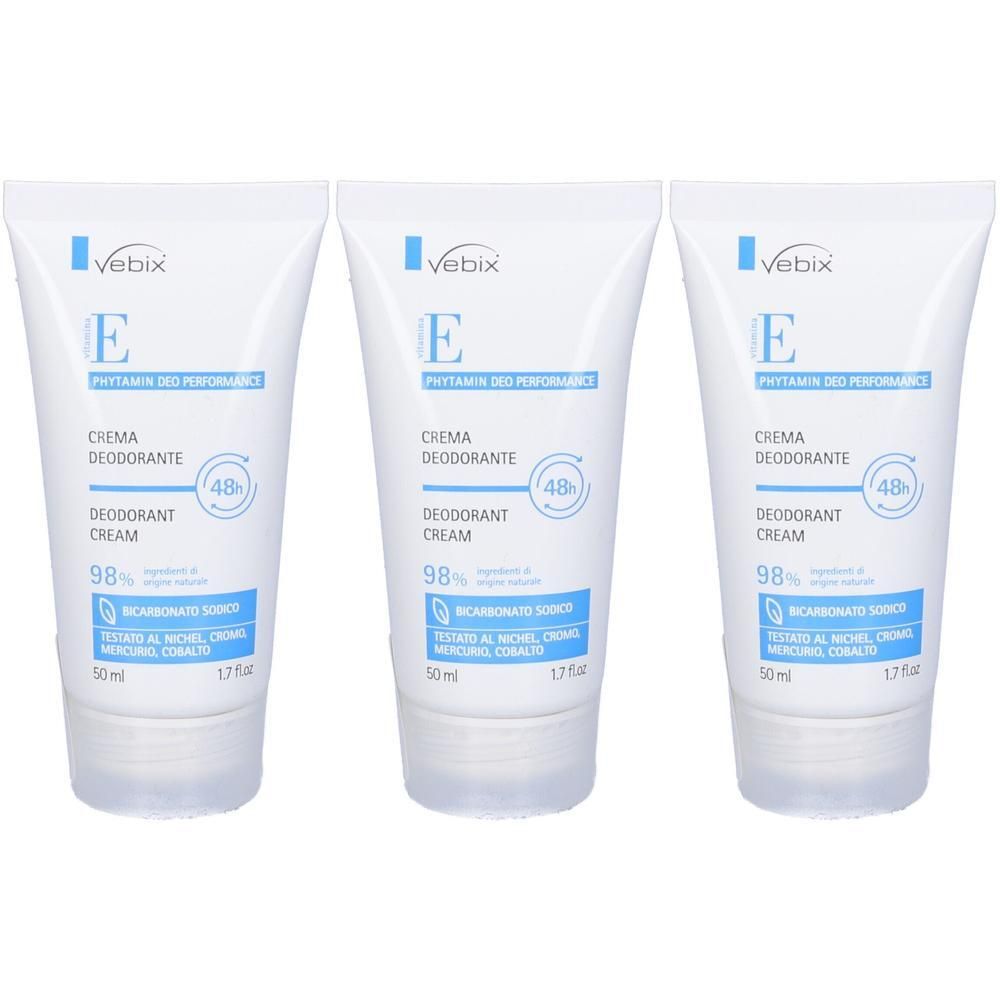 Vebix Phytamin E Deo Performance Crema Deo 48H-50Ml Bicarbonato Di Sodio