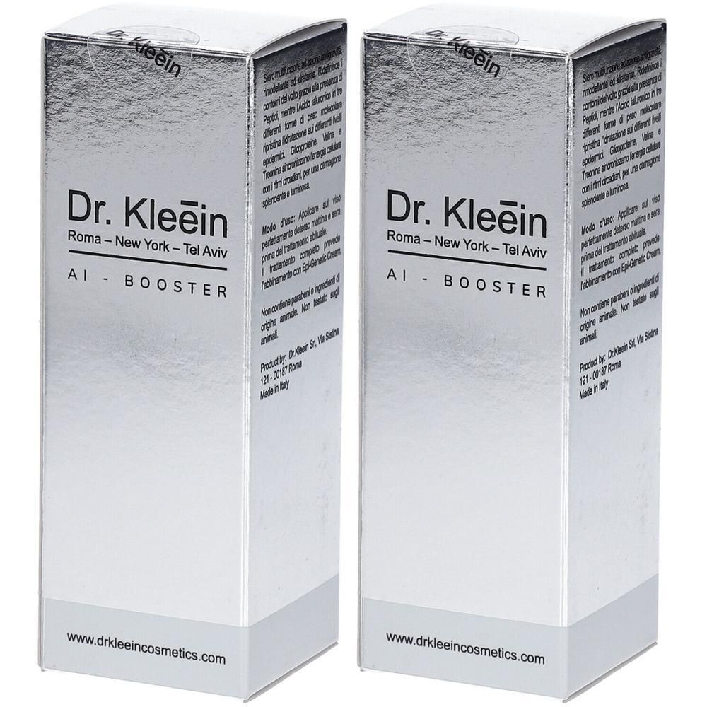 Due confezioni di cosmetici Dr. Kleein AI-BOOSTER, colore argento.