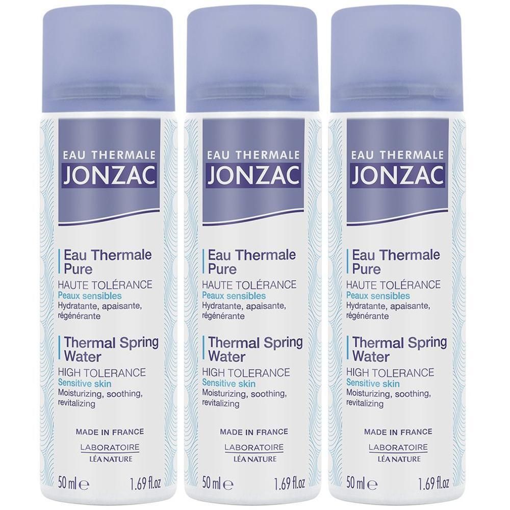 Tre flaconi di Eau Thermale Jonzac Thermal Spring Water, 50ml.